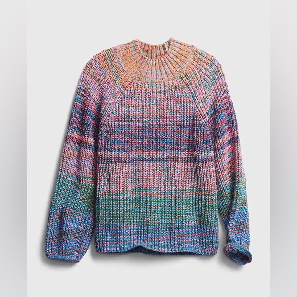 Vintage GAP Rainbow Knit Turtleneck Sweater - Picture 3 of 12